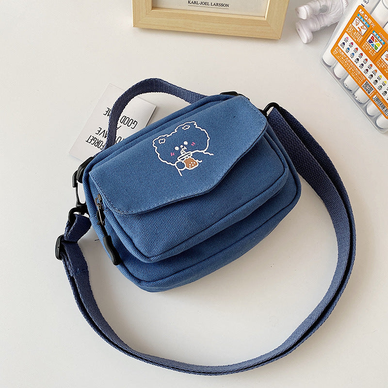 Canvas Small Square Bag Female Japanese Cute Student Print