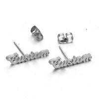 Custom Name Stud Earrings For Women Girl Stainless Steel Jewelry Personalized Nameplate Earrings Daily Wearing Accessories