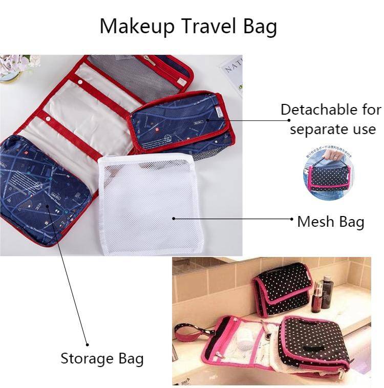 Makeup Travel Bag Cosmetic Storage Bag Hanging Toiletry Wash Organizer Pouch