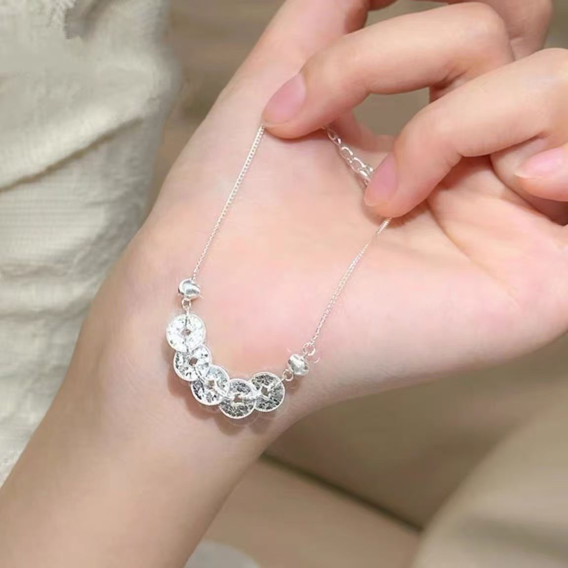 Shui Bingbing Five-Copper-Coin Diamond-Encrusted Bracelet