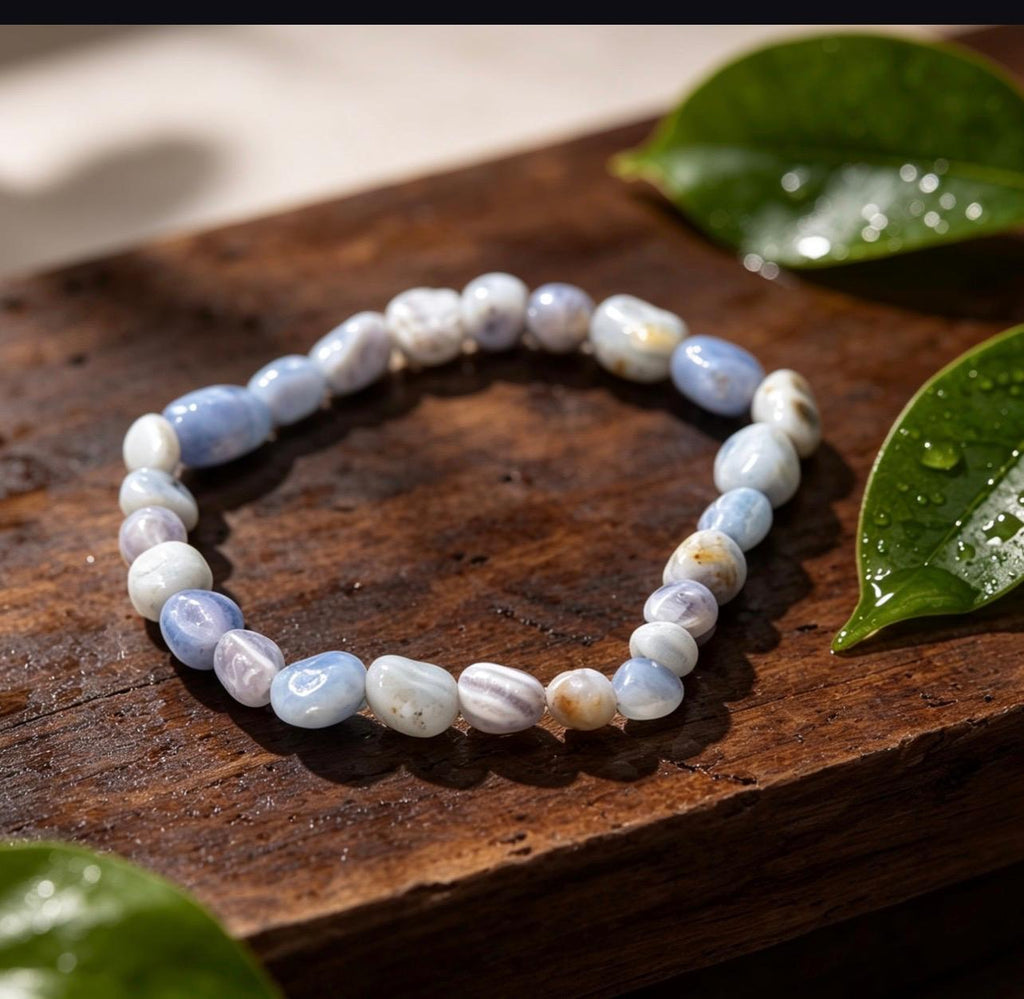 Blue Lace Agate Bracelet – Speak Freely, Feel Calm & Be Heard