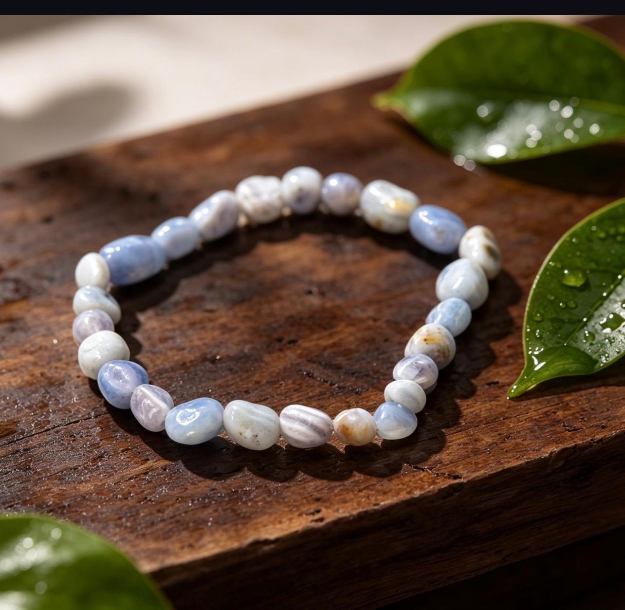 Blue Lace Agate Bracelet – Speak Freely, Feel Calm & Be Heard