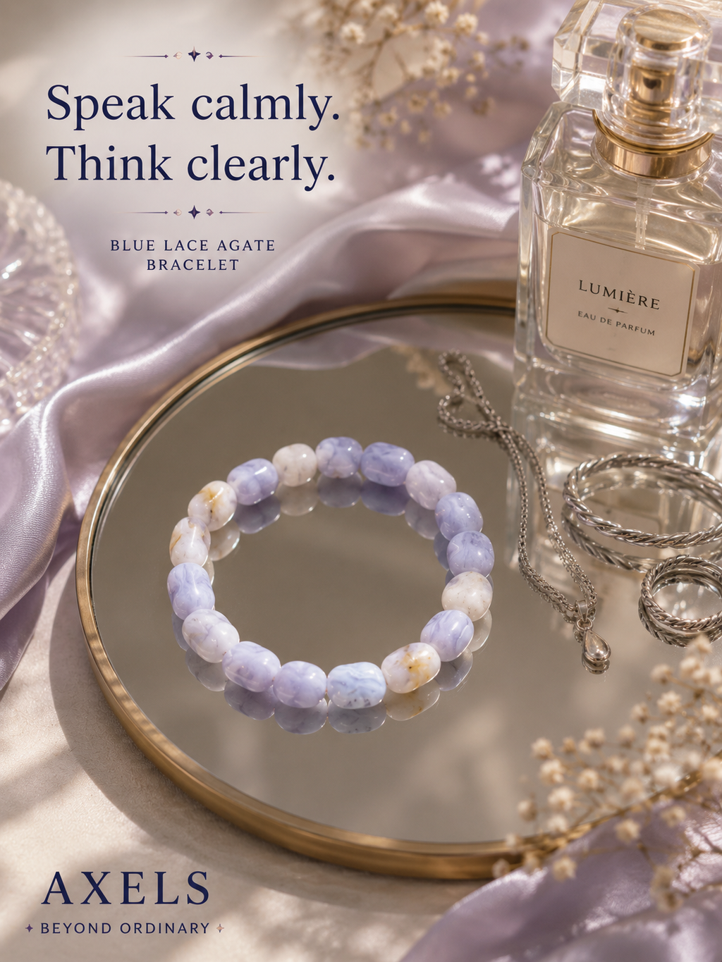 Blue Lace Agate Bracelet – Speak Freely, Feel Calm & Be Heard