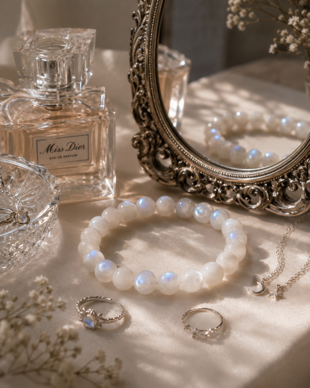 Rainbow Moonstone Bracelet – Calm, Intuition & New Beginnings