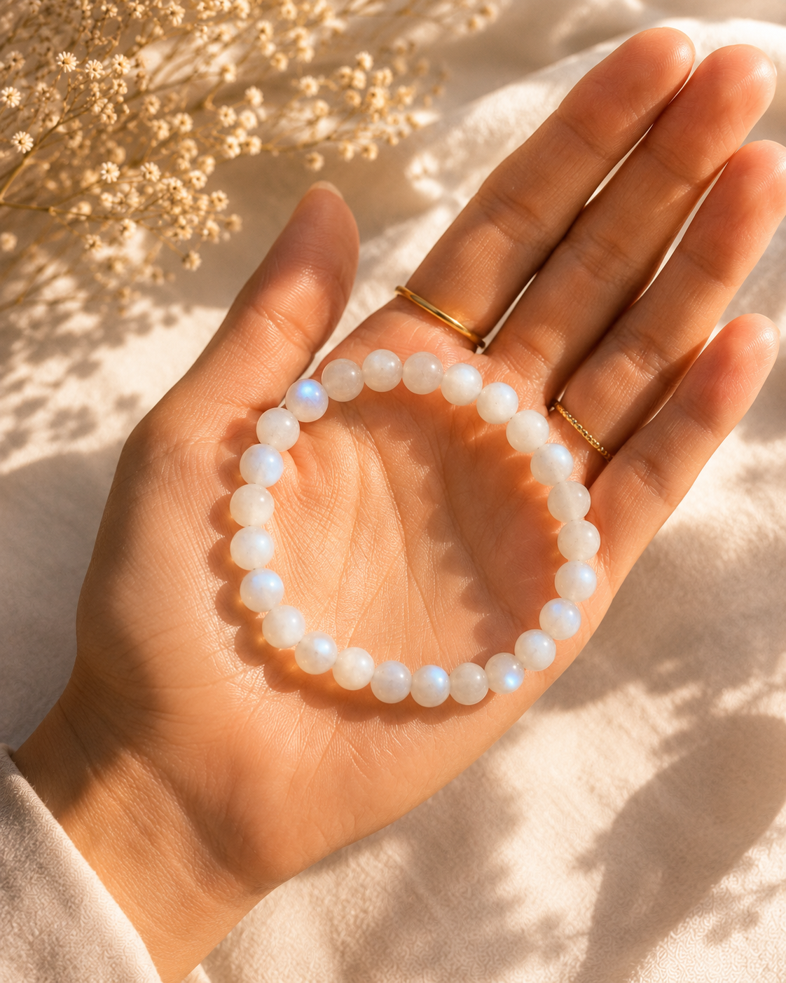 Rainbow Moonstone Bracelet – Calm, Intuition & New Beginnings