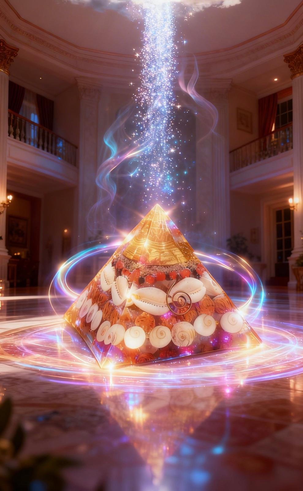 Laxmi Wealth Orgonite Pyramid with Shree Yantra – Vastu Energy, Money Attraction, Healing & Success Crystal Pyramid