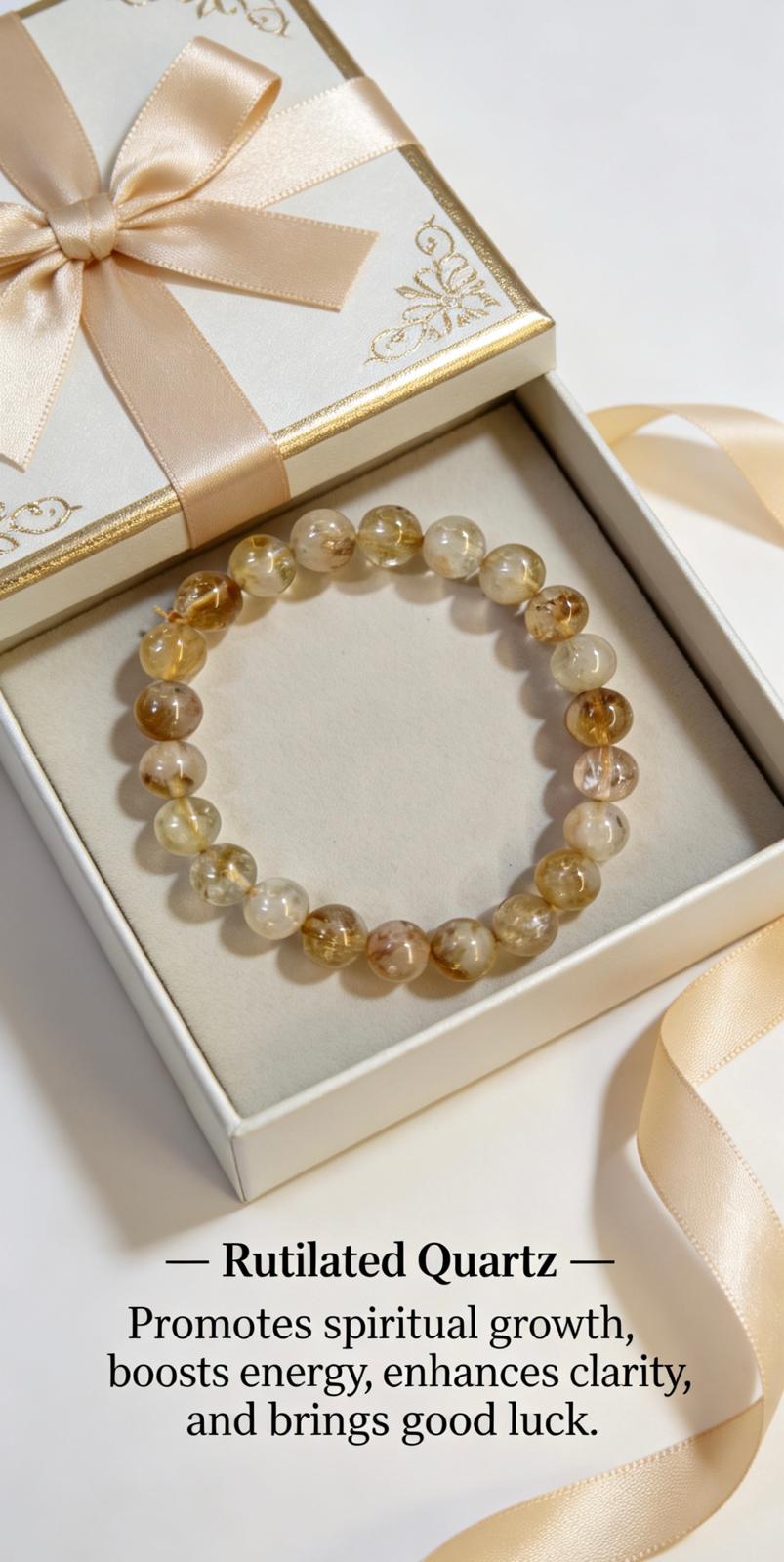 Golden Rutilated Quartz Bracelet – Clarity, Confidence & Manifestation