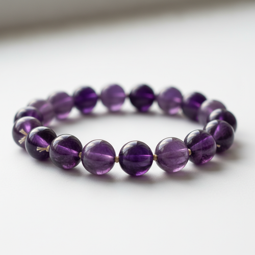 Amethyst Round Beads Bracelet