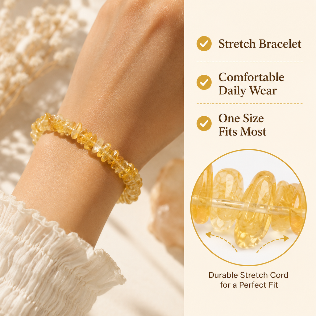 Citrine Bracelet | Money Magnet Crystal for Abundance & Confidence
