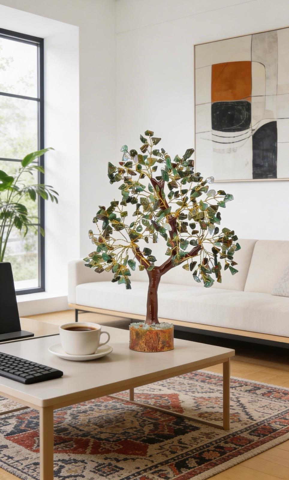 Green Aventurine Crystal Tree – Luck, Prosperity & Heart Healing Decor