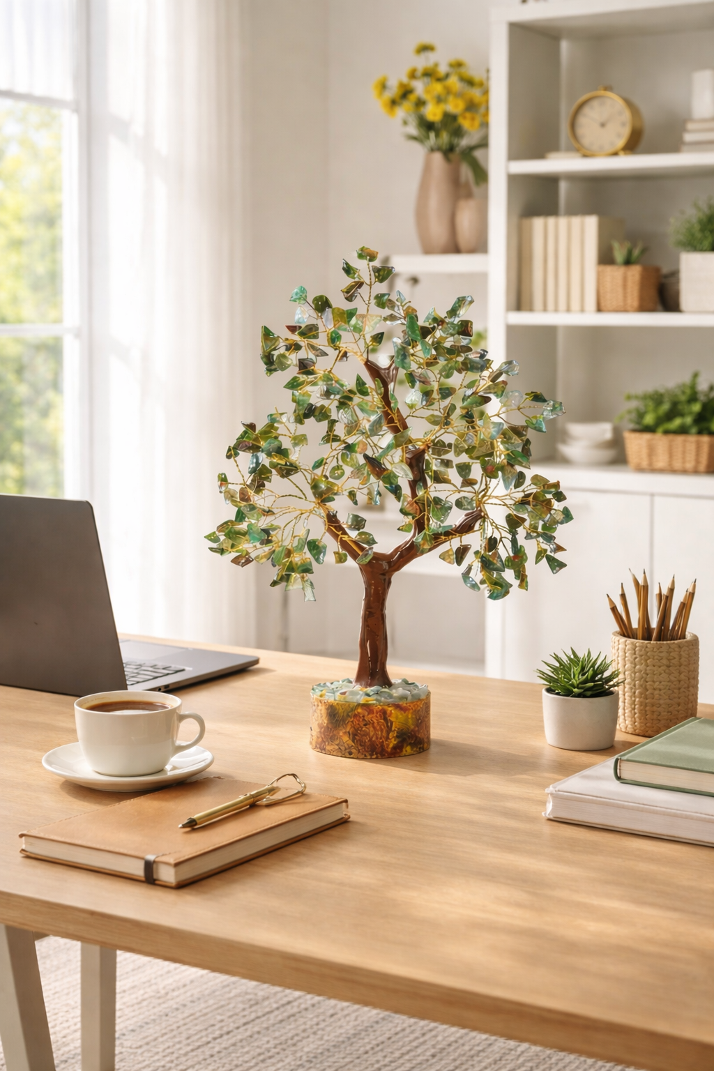 Green Aventurine Crystal Tree – Luck, Prosperity & Heart Healing Decor