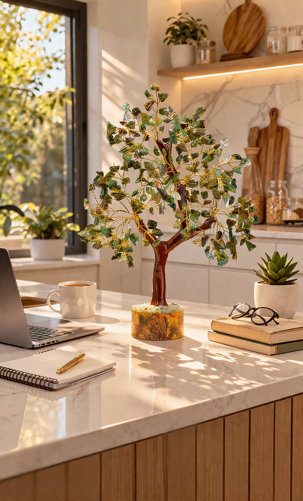 Green Aventurine Crystal Tree – Luck, Prosperity & Heart Healing Decor