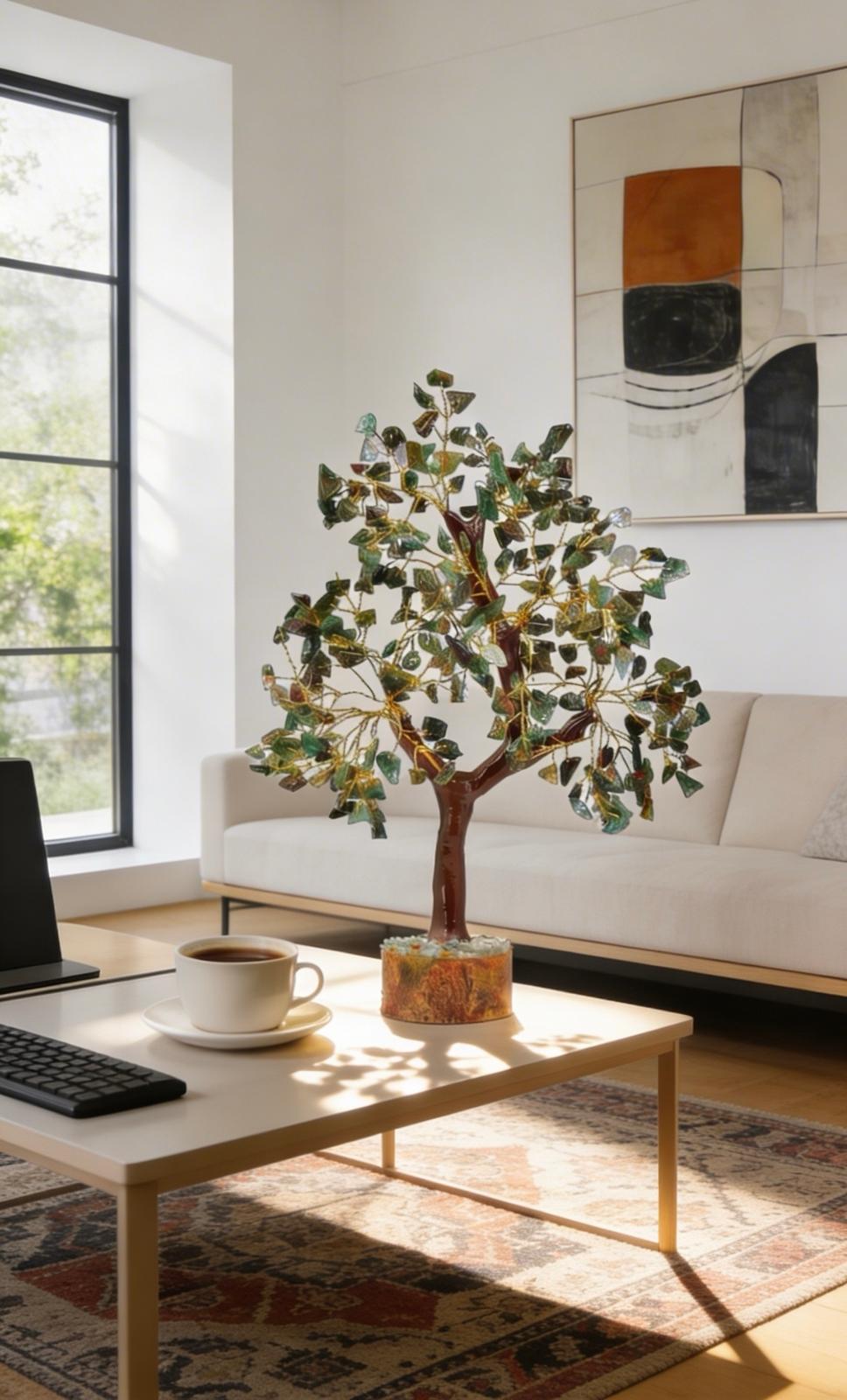 Green Aventurine Crystal Tree – Luck, Prosperity & Heart Healing Decor