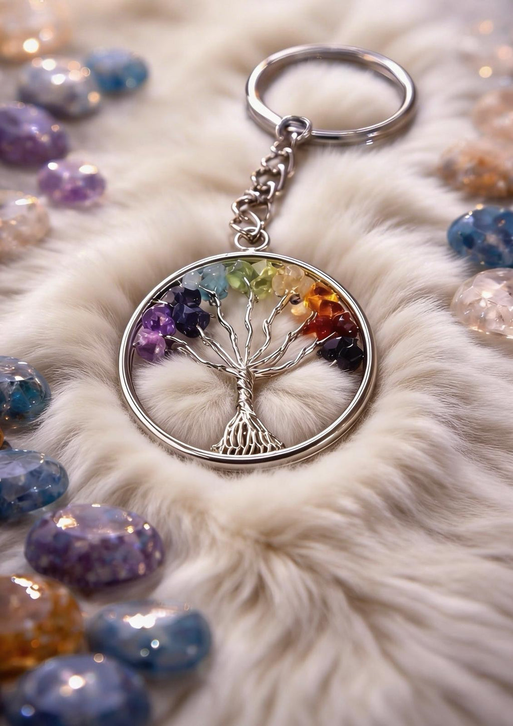 7 Chakra Tree Keychain – Balance, Protection & Energy Alignment