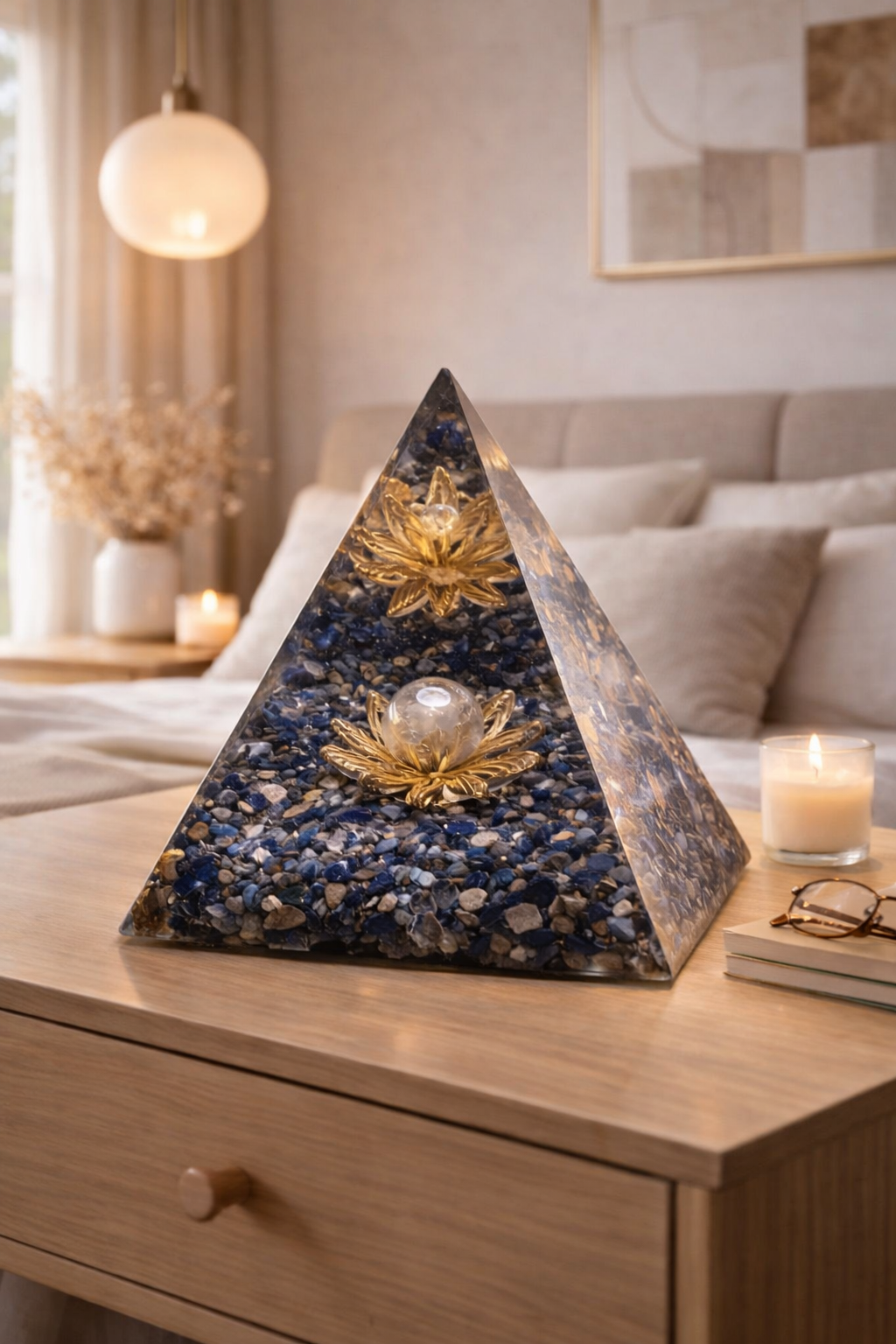 Lapis Lazuli Orgonite Pyramid – Clear Communication & Mental Clarity