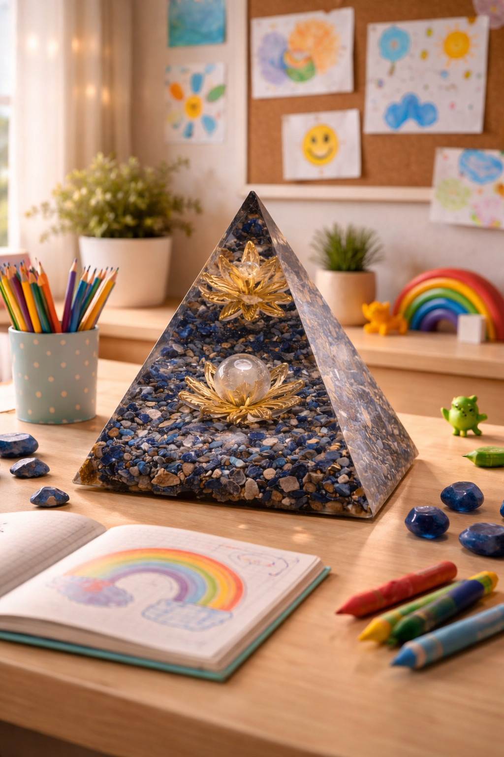 Lapis Lazuli Orgonite Pyramid – Clear Communication & Mental Clarity