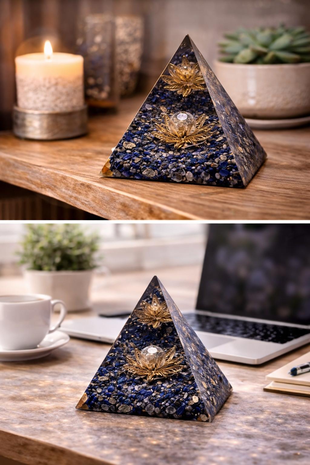 Lapis Lazuli Orgonite Pyramid – Clear Communication & Mental Clarity