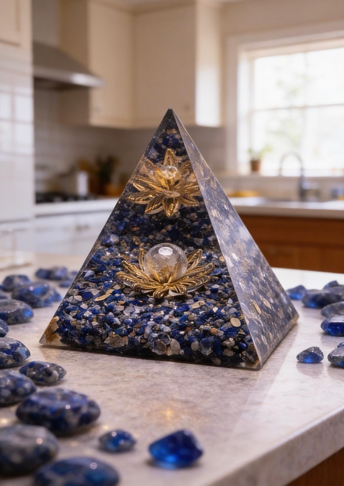 Lapis Lazuli Orgonite Pyramid – Clear Communication & Mental Clarity