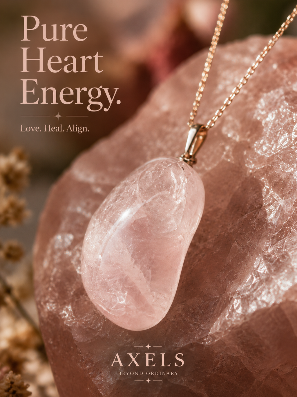 Rose Quartz Pendant – Stone of Love ✨