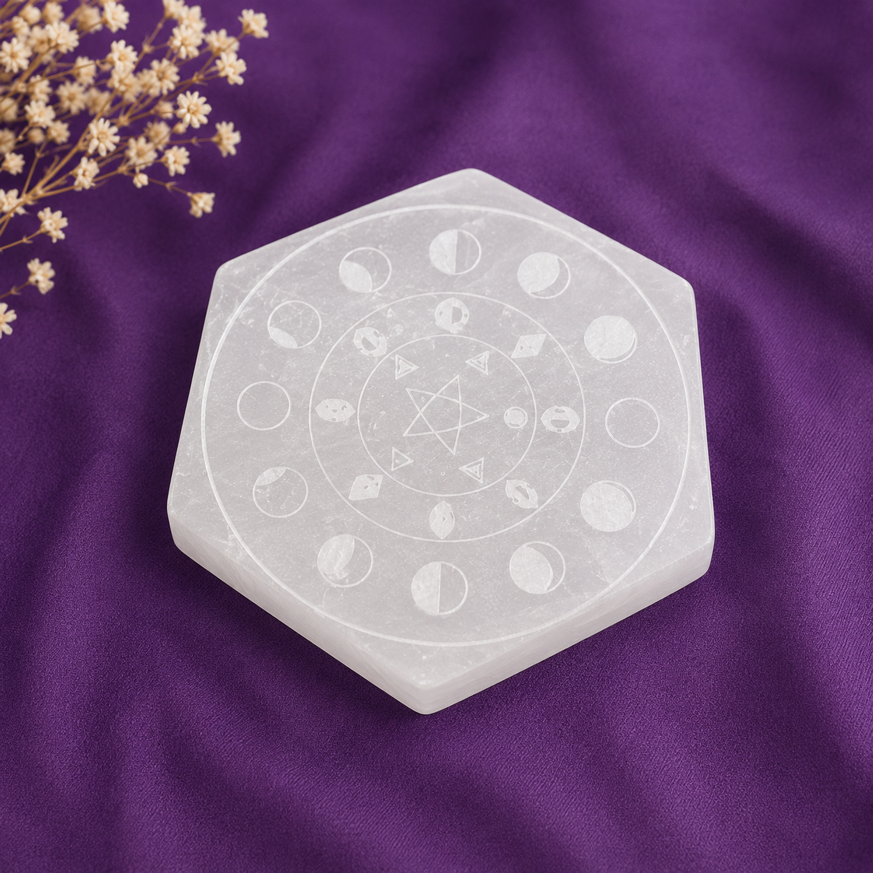 Selenite Charging Plate – Cleanse & Recharge Your Crystals 🤍✨