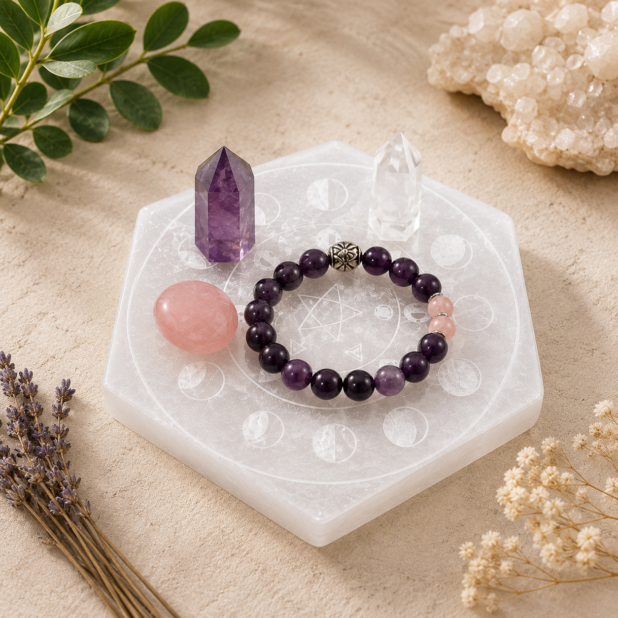 Selenite Charging Plate – Cleanse & Recharge Your Crystals 🤍✨